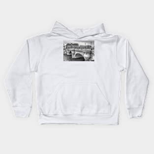 Pont Neuf in Black & White Kids Hoodie